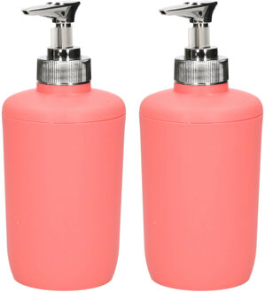 CONCORDE 2x Stuks Zeeppompje/dispenser kunststof zalmroze 7 x 16 cm