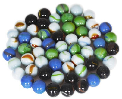 CONCORDE 80x stuks decoratie knikkers mix-kleuren van glas Multi