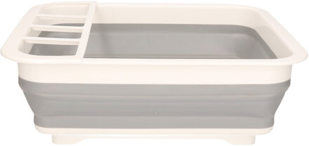 CONCORDE Afwas droogrek opvouwbaar met vakjes en afvoer - kunststof - grijs/wit -31 X 37 X 13 CM - Camping