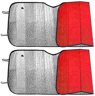 CONCORDE Auto zonnescherm - 2x - rood - aluminium - L60 x B130 cm