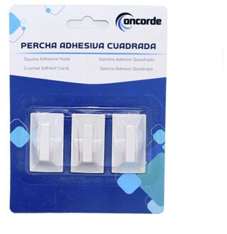 CONCORDE Badkamer ophanghaakjes - 3x stuks - kunststof - wit - zelfklevend