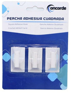 CONCORDE Badkamer ophanghaakjes - 6x stuks - kunststof - wit - zelfklevend