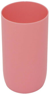 CONCORDE Badkamer tandenborstelhouder/drinkbeker - kunststof - zalmroze - 7 x 10 cm