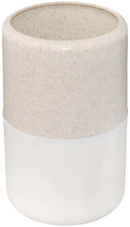 CONCORDE Badkamer tandenborstelhouder - wit - marmer look - kunststof - D7 x 11 cm