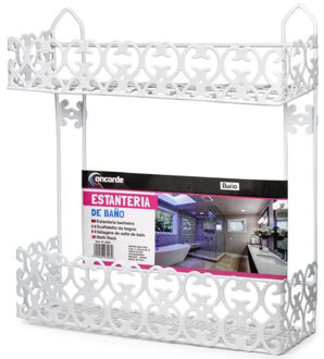 CONCORDE Badkamerrekje/doucherekje 2-laags metaal 34 cm wit