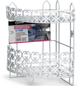 CONCORDE Badkamerrekje/doucherekje hoek 2-laags metaal 36 cm wit