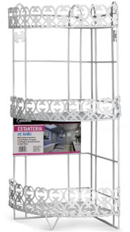 CONCORDE Badkamerrekje/doucherekje hoek 3-laags metaal 60 cm wit