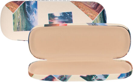 CONCORDE Brillenkoker/brillen opberghoes Holiday - 2x - hard kunststof - creme wit - zonnebril hoes