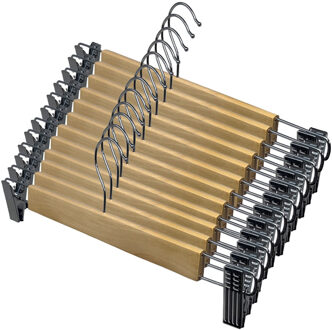 CONCORDE Broeken/rokken kledinghangers - set 12x stuks - hout - 33 cm