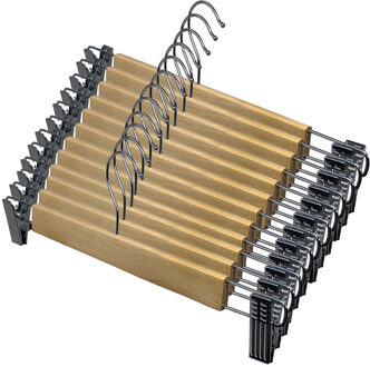 CONCORDE Broeken/rokken kledinghangers - set 15x stuks - hout - 33 cm