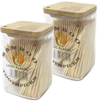 CONCORDE Cocktail/tapas prikkers - in potje - 1000x - bamboe - 8 cm