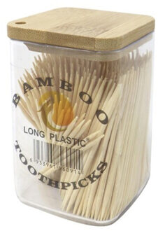 CONCORDE Cocktail/tapas prikkers - in potje - 500x - bamboe - 8 cm Beige