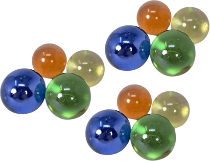 CONCORDE Decoratie glas knikkers - groot - 3,5 cm - 12x - kleurenmix - bloemstukken - tafeldecoraties