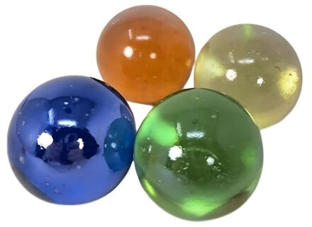 CONCORDE Decoratie glas knikkers - groot - 3,5 cm - 4x - kleurenmix - bloemstukken - tafeldecoraties Multi