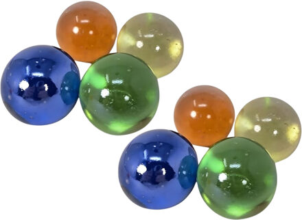 CONCORDE Decoratie glas knikkers - groot - 3,5 cm - 8x - kleurenmix - bloemstukken - tafeldecoraties