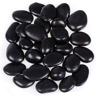 CONCORDE Decoratie/hobby stenen/kiezelstenen - 3x - edelstenen zwart - 350 gram / 1 a 2 cm - groot