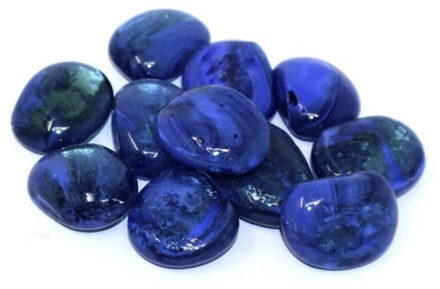 CONCORDE Decoratie/hobby stenen/kiezelstenen - 4x - edelstenen blauw - 250 gram / 2 a 3 cm - groot