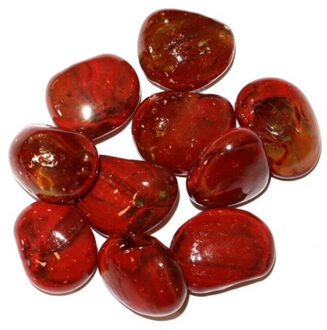 CONCORDE Decoratie/hobby stenen/kiezelstenen - 4x - edelstenen rood - 250 gram / 2 a 3 cm - groot