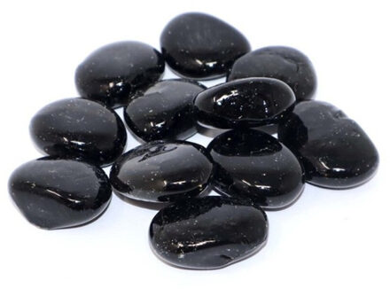 CONCORDE Decoratie/hobby stenen/kiezelstenen - 4x - edelstenen zwart - 250 gram / 2 a 3 cm - groot