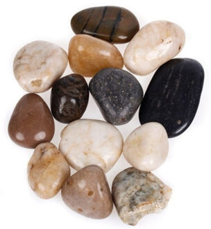 CONCORDE Decoratie/hobby stenen/kiezelstenen - rivier kleuren mix - 350 gram / 2 a 3 cm - groot Multi
