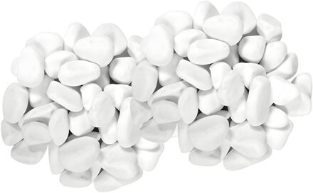CONCORDE Decoratie steentjes - 2x - wit - 350 gram - 5 / 10 mm - kiezelstenen - hobby stenen
