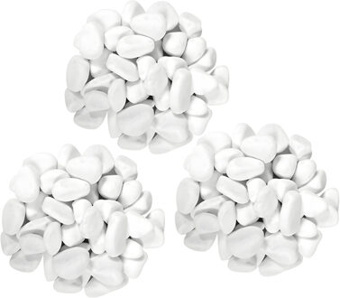 CONCORDE Decoratie steentjes - 3x - wit - 350 gram - 5 / 10 mm - kiezelstenen - hobby stenen
