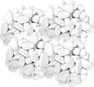 CONCORDE Decoratie steentjes - 5x - wit - 350 gram - 5 / 10 mm - kiezelstenen - hobby stenen