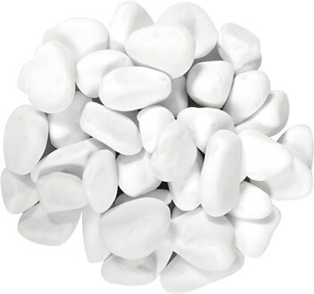 CONCORDE Decoratie steentjes - wit - 350 gram - 5 / 10 mm - kiezelstenen - hobby stenen Ivoorwit
