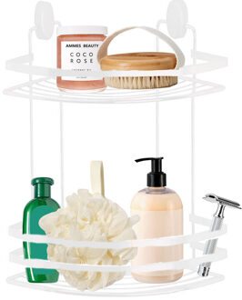 CONCORDE Doucherekje - hoek-model - 2-laags - wit - H30 cm - metaal