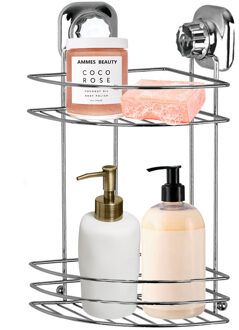 CONCORDE Doucherekje - hoek-model - 2-laags - zilver - H30 cm - metaal