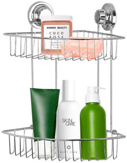 CONCORDE Doucherekje - hoek-model - 2-laags - zilver - H36 cm - metaal