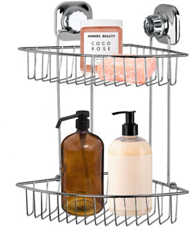 CONCORDE Doucherekje - hoek-model - 2-laags - zilver - H36 cm - metaal