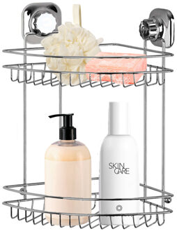 CONCORDE Doucherekje - hoek-model - 2-laags - zilver - H37 cm - metaal