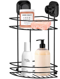 CONCORDE Doucherekje - hoek-model - 2-laags - zwart - H30 cm - metaal