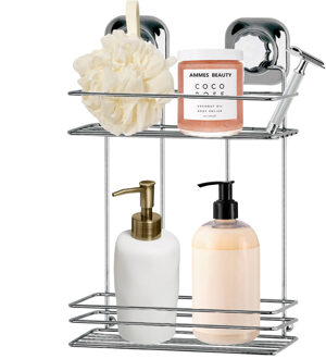 CONCORDE Doucherekje - rechthoek - 2-laags - zilver - H35 cm - metaal