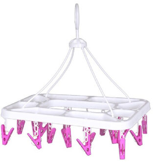 CONCORDE Droogcarrousel/droogmolen wit/roze met 20 knijpers 28 x 40 cm