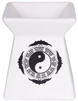 CONCORDE Geurolie brander/verdamper 7 x 8 cm voor etherische olie ying yang - Geurbranders Wit