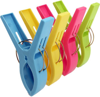 CONCORDE Handdoek/strandlaken knijpers - 4x - gekleurd - kunststof - 15 cm - Handdoekknijpers Multikleur