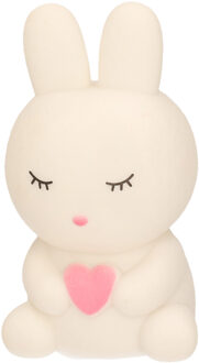 CONCORDE Kinder nachtlampje/bureaulampje - konijntje met hartje - wit - 13 cm