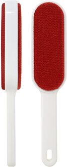 CONCORDE Kledingborstel - 24 cm - wit/rood - ontpluizer - pluizen verwijderen - kleding en meubels