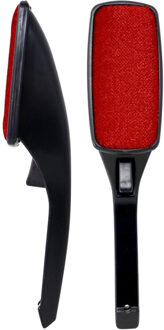 CONCORDE Kledingborstel/ontpluizer/pluizenverwijderaar - zwart/rood - draaibaar - 26 cm