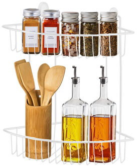 CONCORDE Kruidenrek ophangbaar - 2-laags - wit - H32 cm - metaal