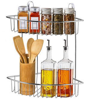 CONCORDE Kruidenrek ophangbaar - 2-laags - zilver - H32 cm - metaal