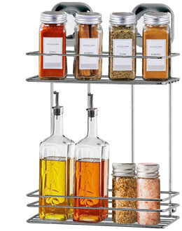 CONCORDE Kruidenrek ophangbaar - 2-laags - zilver - H35 cm - metaal