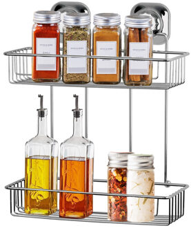 CONCORDE Kruidenrek ophangbaar - 2-laags - zilver - H37 cm - metaal