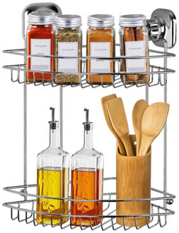 CONCORDE Kruidenrek ophangbaar - 2-laags - zilver - H37 cm - metaal