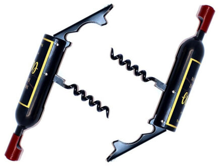 CONCORDE Kurkentrekker - kelnermes - 2x - metaal - wijnfles - 12 cm