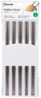 CONCORDE Luxe zilveren RVS eetstokjes - 10x stuks - Sushi eetstokjes