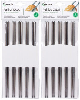 CONCORDE Luxe zilveren RVS eetstokjes - 40x stuks - Sushi eetstokjes