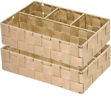 CONCORDE Opbergmanden - 2x - 4 vaks - bruin - ladekast organizer - ondermode